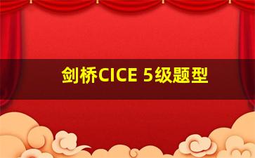 剑桥CICE 5级题型